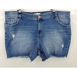 Lane Bryant Signature Fit Mid Rise Boyfriend Midi Denim Shorts 18